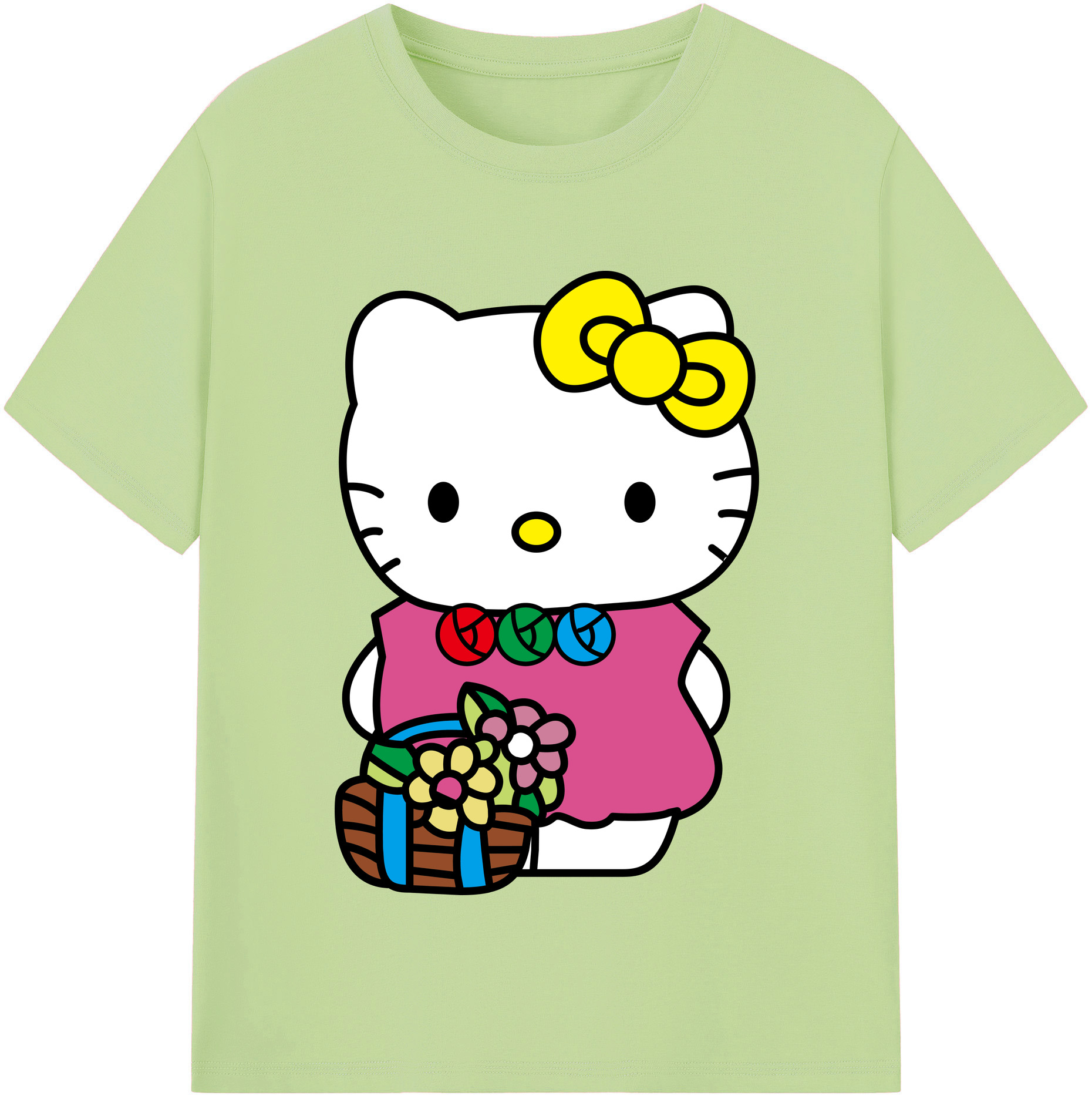 （画像用） Hello Kitty ハローキティ 綿100％半袖Tシャツ（フロントプリント）
